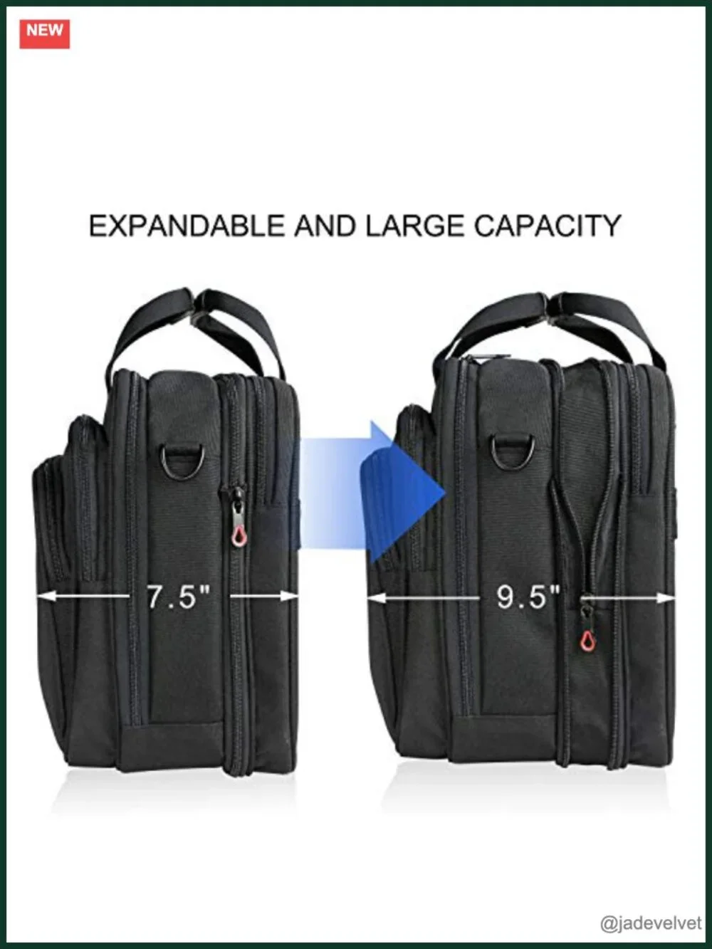 Water-Repellent Canvas Poly Laptop Briefcase 17.3